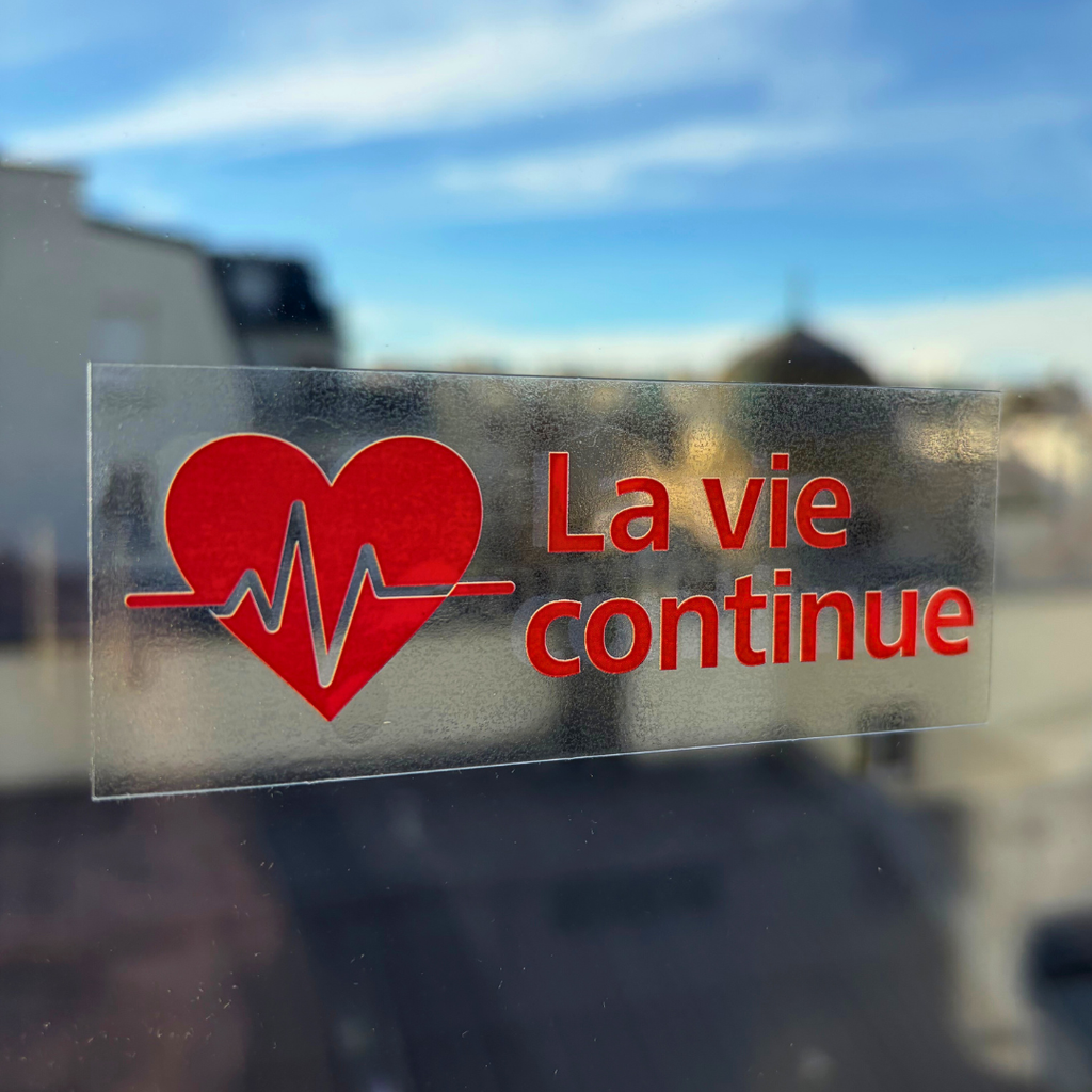 ❤️ Sticker transparent « La vie continue » (Précommande)
