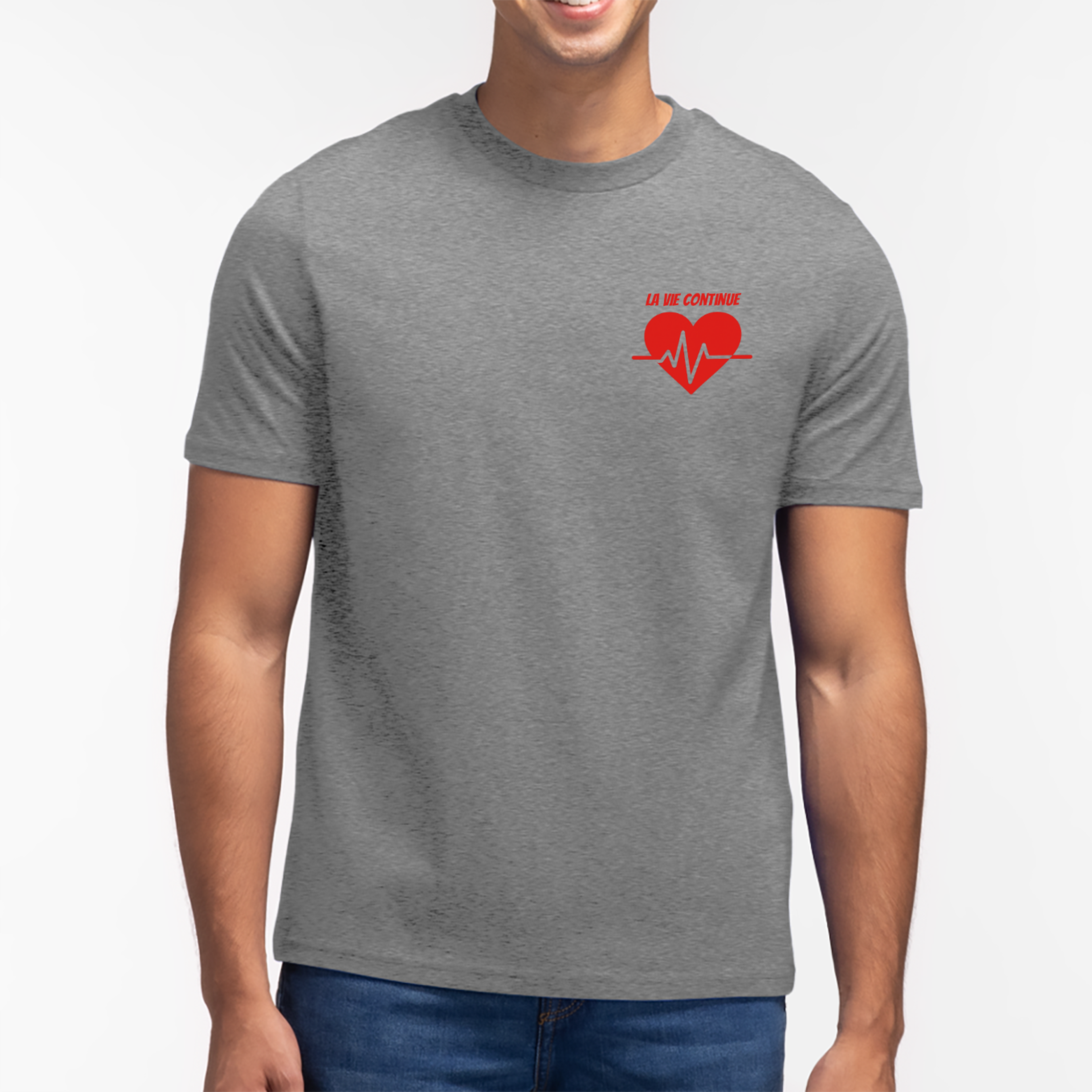 ❤️ T-shirt unisexe col rond « La vie continue » (Précommande)