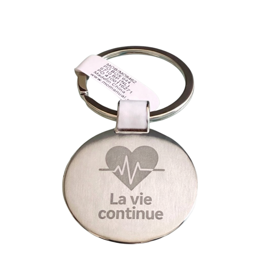 🔑 Porte-clé métal “La vie continue” (Précommande)