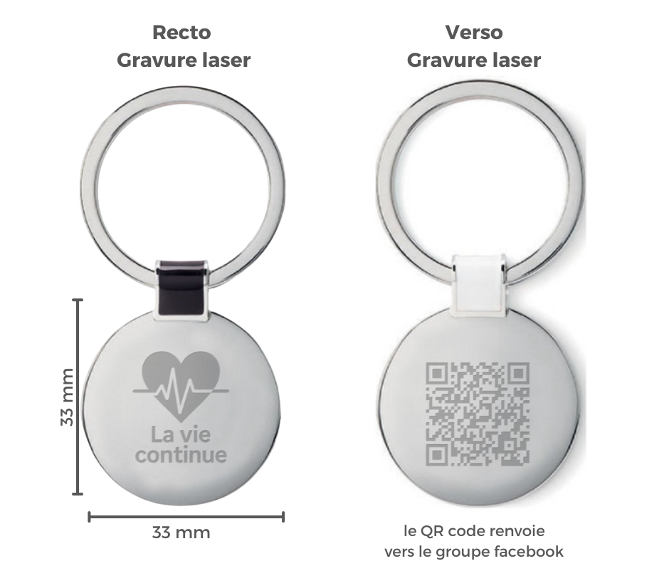 🔑 Porte-clé métal “La vie continue” (Précommande)
